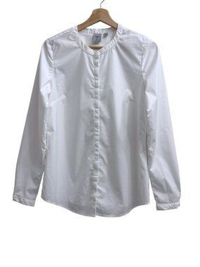 TRSITAN White Cotton Poplin Long Sleeve Tunic Top